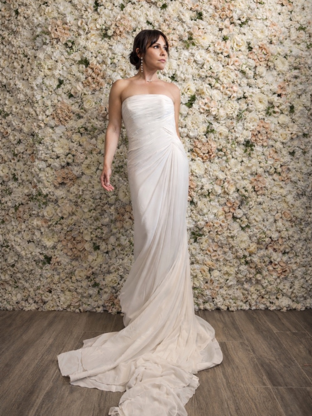 Pronovias Urke Chiffon Wedding Dress size 10
